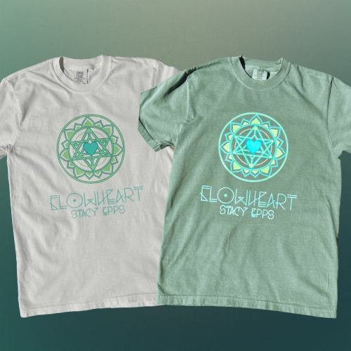 FLOWHEART TEES - IVORY AND MOSS